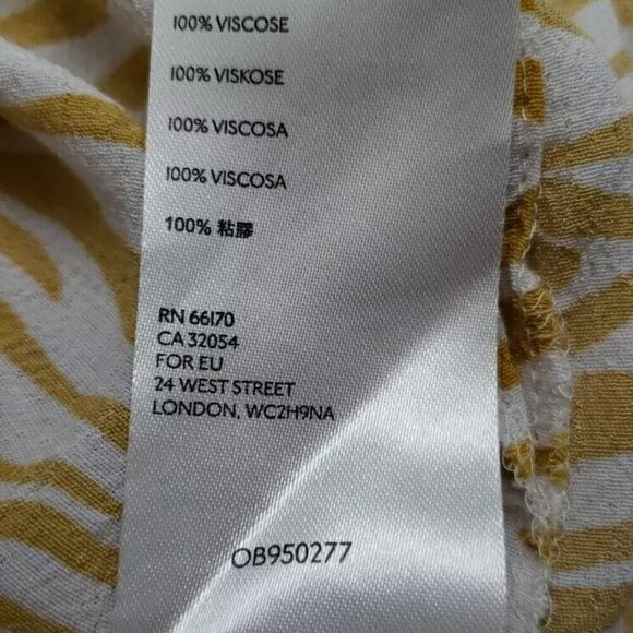 Maeve Anthropologie Yellow and White Zebra Print Top Women's Sz M - Picture 6 of 6